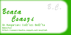 beata csaszi business card